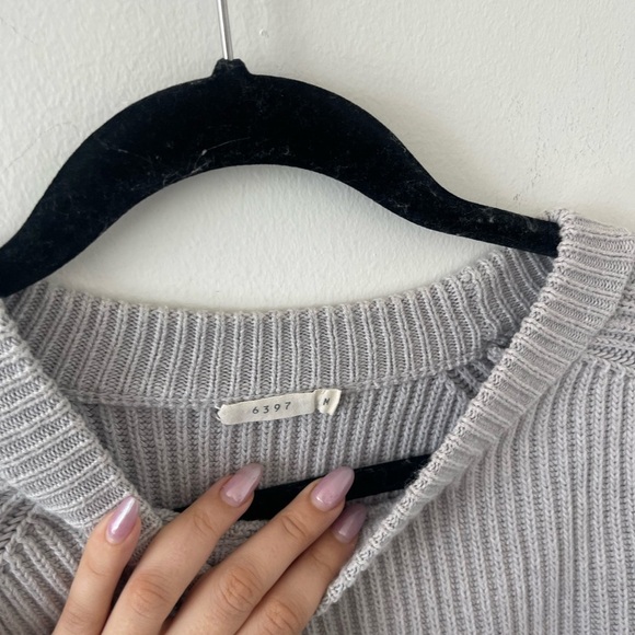 6397 Light Grey Blue Knit Sweater - Picture 4 of 5